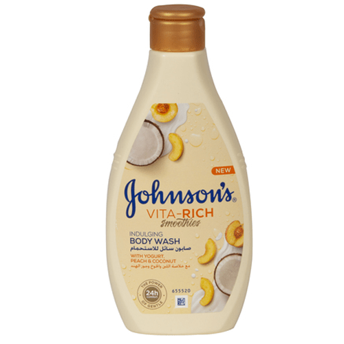53143368_Johnsons Vita Rich Smoothies Body Wash With Yogurt and Peach and Coconut - 250ml-500x500